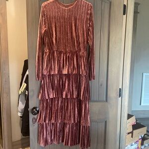 Jessakae Maxi Velvet Ruffle Dress -Size M